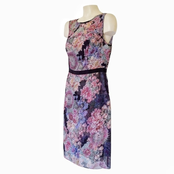 Adrianna Papell Floral Multicolor Dress 8 Wedding Cocktail Boho 8 - Picture 7 of 8